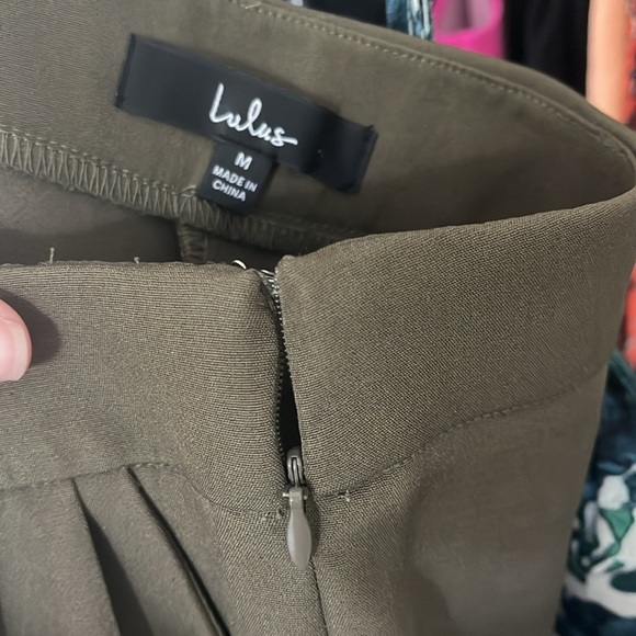Lulu’s Like Clockwork Olive Green Trouser Pants - Picture 6 of 7